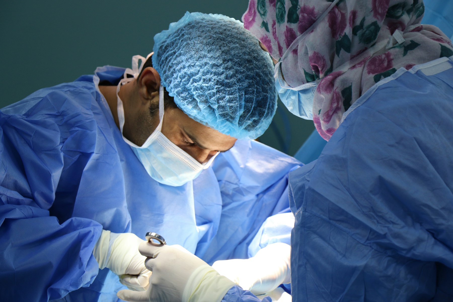 Medical team in clean surgical scrubs